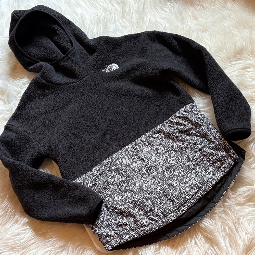 The North Face black and polka dot fleece pullover